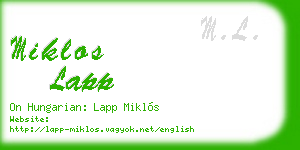miklos lapp business card